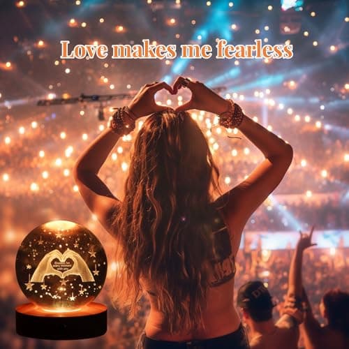 3D Crystal Ball Night Light, 16 Colors 4 Modes, Remotely Controlled, Night Light Room Decor, Funny Anniversary Christmas Gifts for Women, Girlfriends, Wives, Daughters