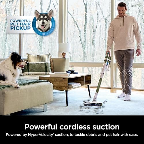 Shark PowerPro Flex Pet Plus Cordless Vacuum, FloorDetect Technology, MultiFLEX Wand, HEPA Filter, for Carpets & Hard Floors, Up to 50-Minute Runtime, Powerful Pet Hair Pickup, Olive, IZ387H