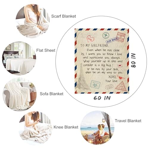 Gifts for Girlfriend 80"x60" Blanket - Birthday Gift from Boyfriend - Romantic Gifts for Her - Girlfriend Valentine's Day Anniversary Presents - GF Birthday Graduation Gift Ideas