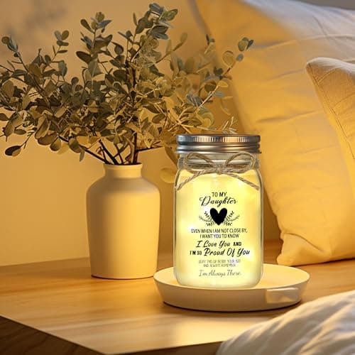 Gift for Daughter, Daughter Birthday Gifts from Mom Dad, Mother Daughters Gift, Daughters Gifts Mother's Day Graduation Decorative Jar Light Night