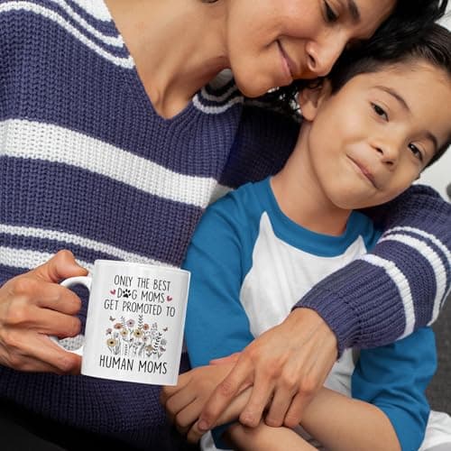 Mom To Be Gift, New Pregnancy Gifts For Expecting Mommy, Only The Best Dog Moms Get Promoted To Mug, Mama To Be gifts For Birthday Day, Mothers Day, Christmas (Mom)