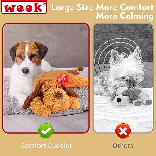 Heartbeat Puppy Toy, Comfort Cuddler Pillow, Dog Anxiety Relief Calming Aid,Heartbeat Stuffed Toy for Dogs,Puppy Heartbeat Toy Sleep Aid,Dog Heartbeat Toy for Pet