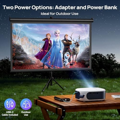 Projector with WiFi and Bluetooth, 1080P Full HD Portable Projector, 4K Supported Outdoor Projector, Lag-free 5G WIFI 6, Compatible with iPhone, Android, PC, TV Stick, PS5, Xbox