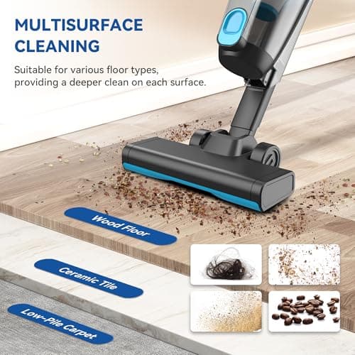 Vazone R6X Corded Stick Vacuum Cleaners for Home, 30Kpa Powerful Suction Stick Vacuum with 16Ft Cord, 2 in 1 Lightweight Handheld Vacuum Cleaner for Hardwood Floor Pet Hair