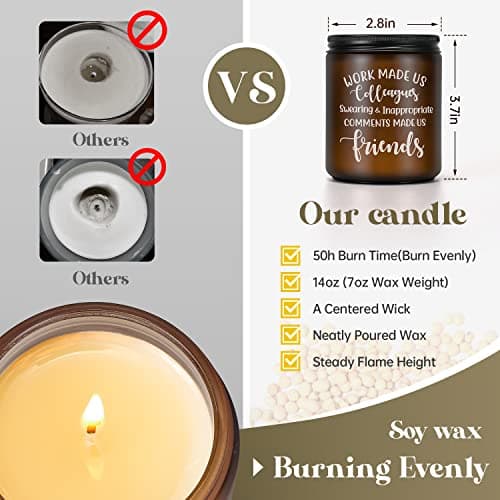 Coworker Leaving Gifts for Women Men - Funny Farewell Candle Gift for Colleagues Friends Going Away Birthday Christmas Office Goodbye Present for Work Bestie Boss Female Male