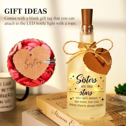 Sister Gift Sisters Birthday Gifts Birthday Gifts for Sisters from Sisters Brother Christmas Mothers Day Valentines Day Gift for Sisters Adult Decorations Decorative Bottle Jar Lighting