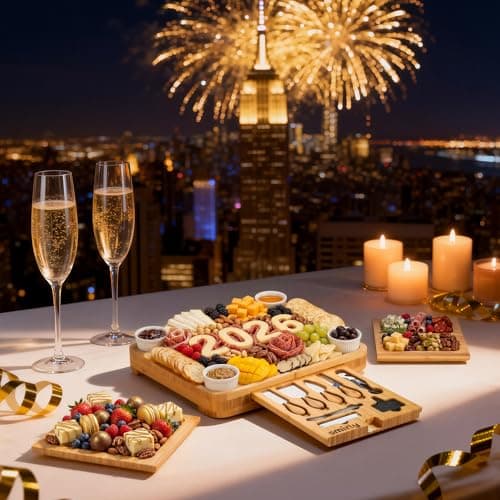 SMIRLY Charcuterie Boards Set - Large Bamboo Cheese Board Set - House Warming Gifts New Home, Wedding Gift for Couple, Bridal Shower Gift, Birthday Gifts for Women