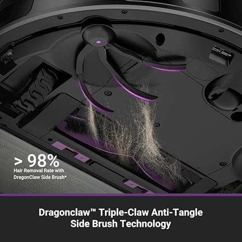 Eureka E20 Evo Plus Robot Vacuum and Mop Combo, 10,000Pa Suction Robot Vacuum Cleaner Bagless Self-Emptying Station, 45-Day Capacity Anti-Hair-Tangling Side Brush Mop Lifting App Control LiDAR Nav