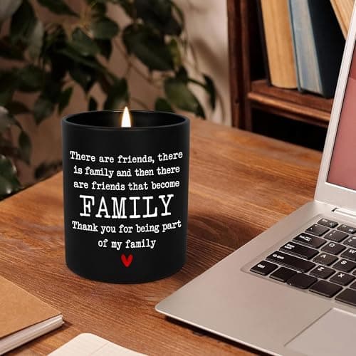 TEEZWONDER Friend Gifts for Women - Long Lasting Vanilla Lavender Candle 10 oz - Friendship Birthday Gifts for Women Men BFF Bestie Coworkers Friends Female, Scented Candles for Women Men