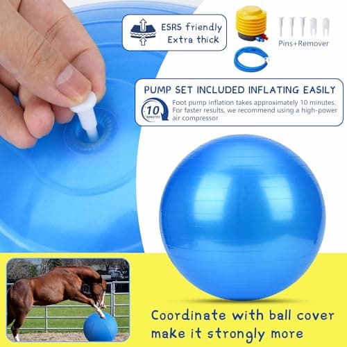 Herding Ball for Dogs - 18" Dog Herding Ball, Agility Equipment, Herding Ball for Australian/German Shepherd Collie, Dog Toys for Christmas/Birthday Gifts (Blue, Medium - 18")