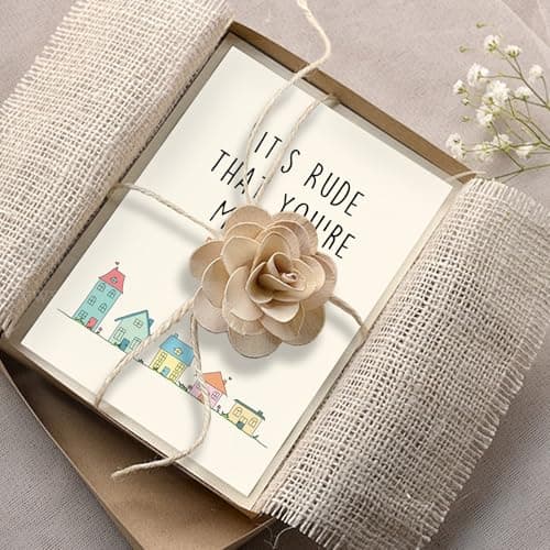 Funny Moving Away Card for Neighbor, Congrats New House Card for Friend Family Members, Humor Housewarming Card for Him Her, It's Rude That You're Moving but OK