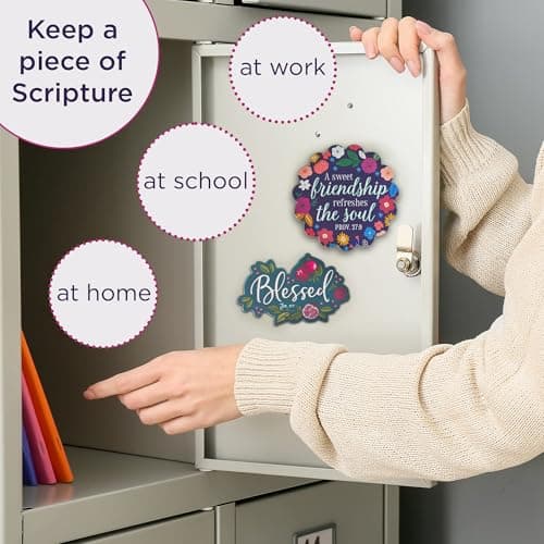 Christian Art Gifts Inspirational Refrigerator Scripture Magnet Set for Women with Bible Verses: Sweet Friendship - Proverbs 27:9 Multicolor Floral Designs, Home & Kitchen Decorations Size 2.8" x 2.8"