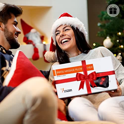 VIKTOR JURGEN Mothers Day Back Massager Gifts, Shiatsu Kneading Massager for Neck and Shoulder, Massage Pillow with Heat Relaxation Gifts for Women/Men/Dad/Mom/Fathers Day/Christmas
