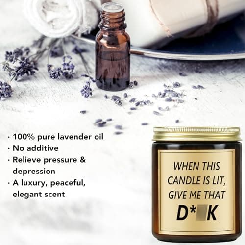 Lacrima Naughty Gifts for Wife Husband - Birthday Fathers Day Mothers Day Christmas Gifts for Wife Husband, Funny Anniversary, Lavender Candle