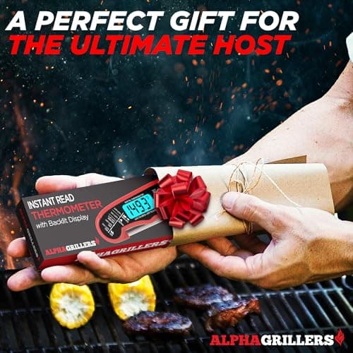Alpha Grillers Meat Thermometer Digital - Instant Read Food Thermometer for Cooking Grilling Air Fryer Griddle Probe Kitchen Gadgets Essentials BBQ Accessories Grill Gifts for Men Him Dad Birthday