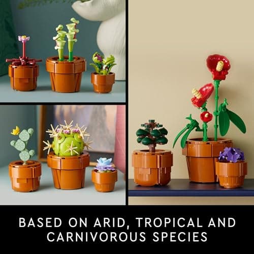 LEGO Botanicals Tiny Plants - Artificial, Fake Indoor Plant Building Set for Home, Kitchen, Desk Decoration, Adults Ages 18+ - Gift for Birthdays - 10329