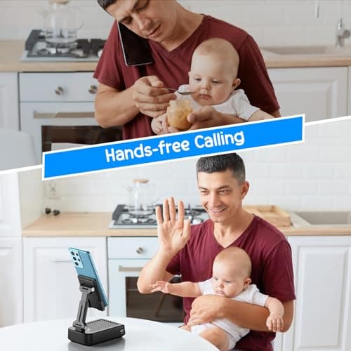 TechGlow Foldable Cellphone Stand with Bluetooth Speaker Power Bank 360° Rotatable Phone Stand Birthday Gifts for Men Women Mother Father Cool Tech Gadgets