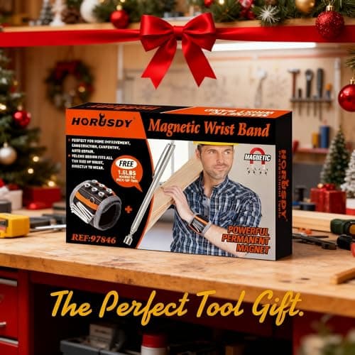 HORUSDY Magnetic Wristband, Gifts for Dad, with Strong Magnets for Holding Screws, Nails, Drilling Bits, Tool Gift for Men