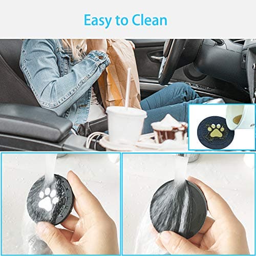 Car Cup Holder Coasters-Car Interior Accessories 2.75 inch Silicone Anti Slip Cute Dog Paw Car Coaster -Universal (Pack of 2)
