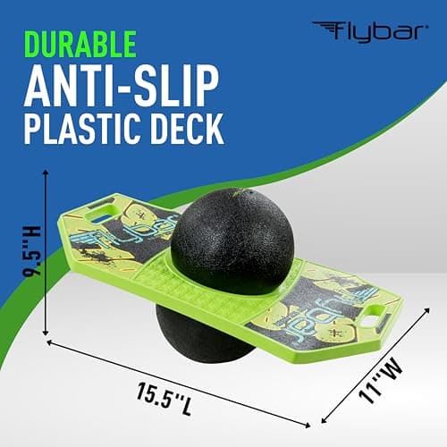 Flybar Pogo Trick Ball for Kids – Balance Bounce Board with Anti-Slip Deck – Pump Included - Indoor & Outdoor Toys for Boys and Girls Fun Way to Reduce Screen Time Supports up to 160 lbs – Ages 6+