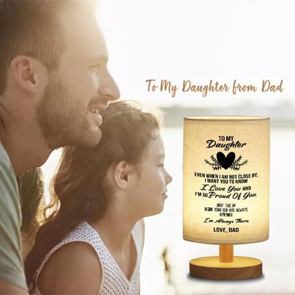 WSYEAR Birthday Gifts for Daughter from Dad,to My Daughter Gifts from Dad- Table Lamp Best Father Daughter Graduation Gifts for Grown Daughter