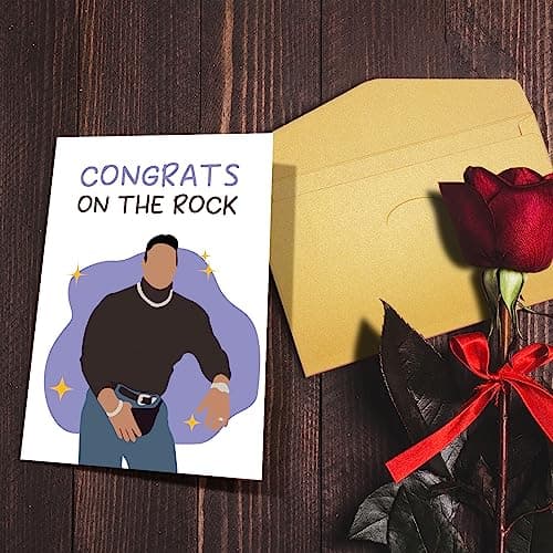 Nchigedy The Rock Engagement Card, Funny Engagement Gift for Friends, Wedding Congratulations Card, Dwayne Johnson Cards