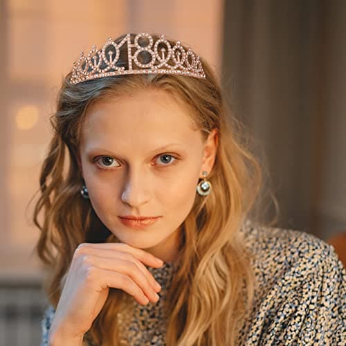Crown and Pearl Pin Set for 18th Birthday - It's My 18th Birthday Sash, Tiara, Cake Topper, Decorations and Gift for Her