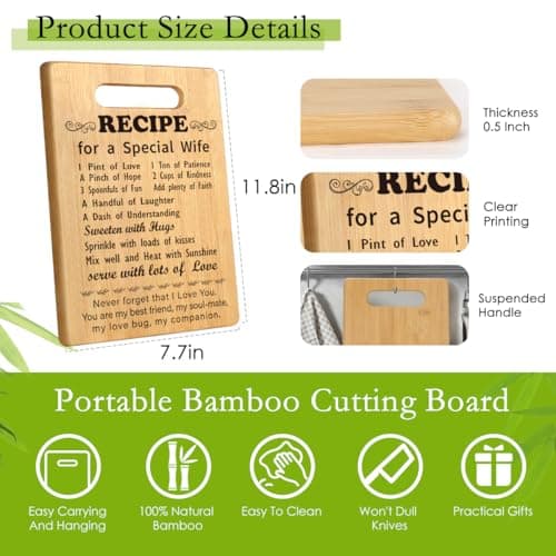 Wife Gifts from Husband, Love Gifts for Wife, Wife Birthday Gift Ideas, Mothers Day Romantic Gifts for Wife to My Wife Gifts, Gifts for Wife Who Has Everything Wife Cutting Board