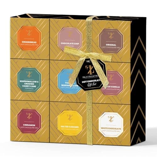 Hot Chocolate Cocoa Gift Set Mini Drinking Chocolate Different Flavors Selection Including Roasted Marshmallow Hazelnuts Gingerbread Luxury Christmas Gifts