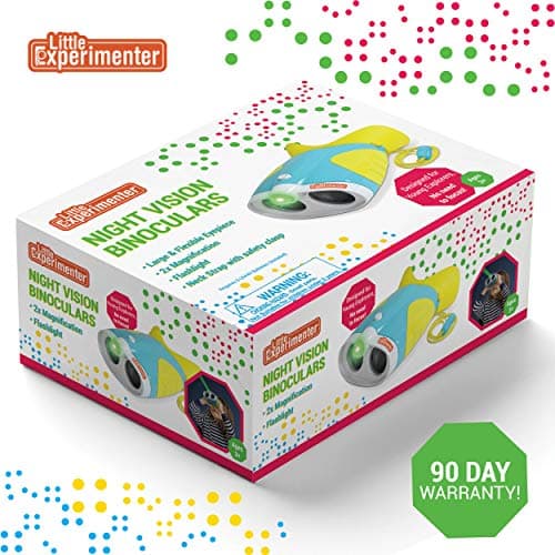 Night Vision Binoculars for Kids & Toddlers, Birthday Gift Ideas, Outdoor Exploration Toys, Binocular + Flash Light & Face Comfort Rubber, Educational STEM Gifts for Boys & Girls Ages 3 4 5 6 Year Old