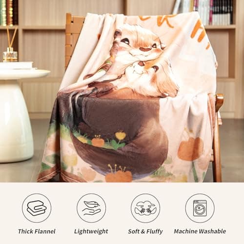 AceThrills Anniversary Blanket Gifts for Women, Girlfriend Gifts for Girfriend Birthday Gift, Romantic Gifts for Her - 50" × 60" Otter Blanket