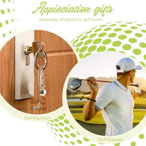 Golf Gifts for Men - 9PC Set: Tumbler, Towel, Socks, Key Chain, Bracelet, Thanks Card; Gift Box; Perfect for Golfer, Dad, Christmas