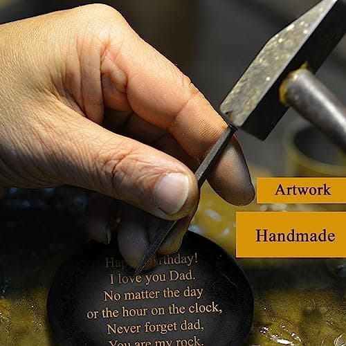 VELENTI Dad Birthday Gifts Decorative Stones - You are My Rock Engraved Decorative Accessories - Heartwarming Birthday Gift for Dad - Happy Birthday Dads Gift from Son, Daughter