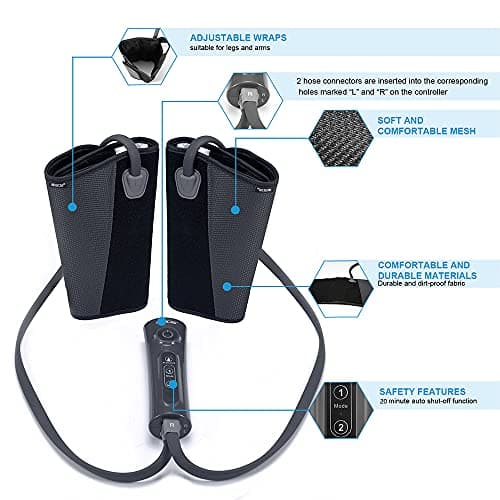 CINCOM Leg Massager for Circulation and Pain Relief, Air Compression Calf Massager with 2 Modes 3 Intensities Helpful for RLS Edema and Muscles Relaxation Gifts