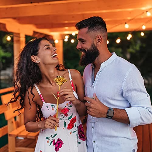 Gold Dipped Rose Real 24K Gold Rose, Genuine One of a Kind Rose Hand Dipped in 24K Golden Roses Romantic Gifts for Women in Her Birthday Anniversary Day Mothers Day