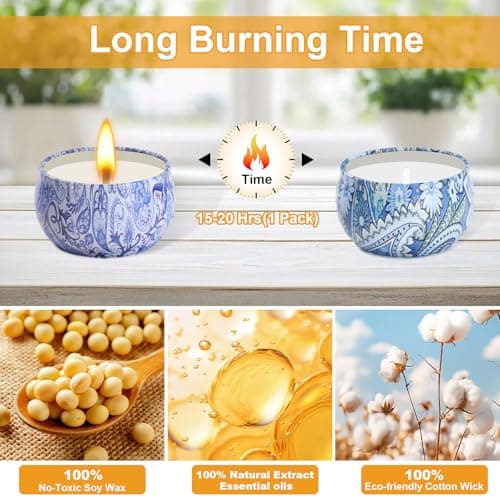 Scented Candles Gifts for Women, 12 Pack Natural Soy Candles for Home Scented, Aromatherapy Candle Set Gift for Women, Men, Friends Birthday, Anniversary