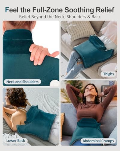 Heating Pad for Neck and Shoulder Pain Relief, Birthday Christmas Gifts for Women Mom Wife, 2lb Heated Neck Wrap Warmer for Daily Comfort, 6 Heat Settings 2 Hours Auto Shut Off, 17x23 inch, Blue