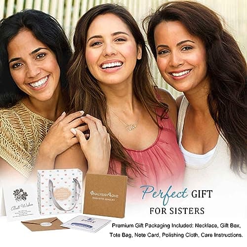 Sister Gifts, Sterling Silver Interlocking 2 Circles Necklace for Big & Little Sisters, Sister Birthday Gifts from Sisters