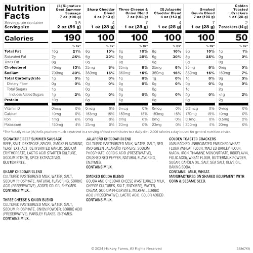 Hickory Farms Signature Beef Meat and Cheese Gift Basket (Large) - Box Set | Charcuterie Board Food | Summer Sausage | Father's Day | Mother's Day | Easter | Christmas | Holiday | Housewarming | Gourmet | Sympathy | Care Package