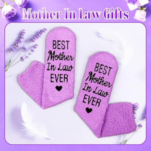 HAPPYPOP Gifts for Mother in Law - Mothers Day Socks Keychain with Greeting Card, Mom in Law Birthday Gifts Christmas Stocking Stuffers