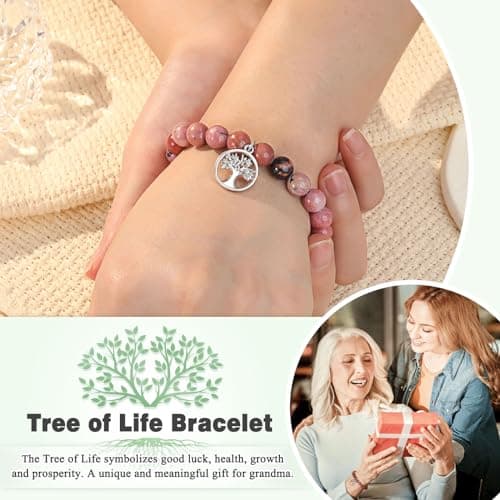 UNGENT THEM Tree of Life Bracelet for Women, Gifts for Grandma, Nana, Mother in Law, Mom, Gigi, Mimi, Aunt, Sister in Law, Teacher, Birthday Christmas Wedding Mothers' Day Gifts