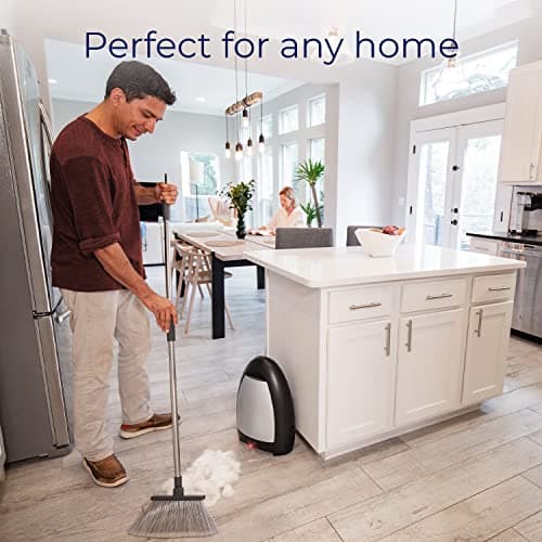 EyeVac Home Touchless Vacuum Automatic Dustpan - Great for Sweeping Pet Hair Food Dirt Kitchen - Ultra Fast & Powerful, No More Bending Down, Bagless, Corded, Automatic Sensors, 1000 Watt (Silver)