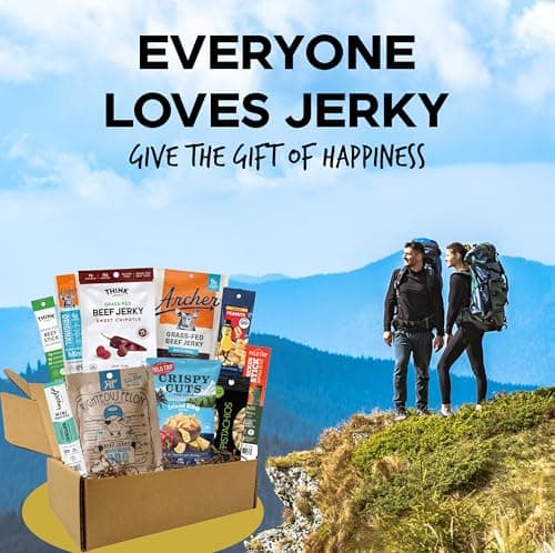 Macho Man Snack Pack Jerky Gift Box - High Protein Snacks for Men, Curated Beef Jerky Assortment Gift Box for Men, Husband, Dad, Boyfriend, Low Carb Keto