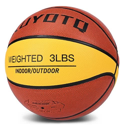 KUYOTQ 3LBS/3.3LBS/2.2LBS/ 29.5/28.5" Weighted Basketball Composite Indoor Outdoor Heavy Trainer Basketball for Improving Ball Handling Dribbling Passing and Rebounding Skill (deflated, Size 7/6)