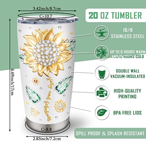 60th Birthday Gifts for Women Tumbler 20oz, Happy 60th Birthday Decorations, 60 Year Old Gifts for Women/Her/Mom/Grandma