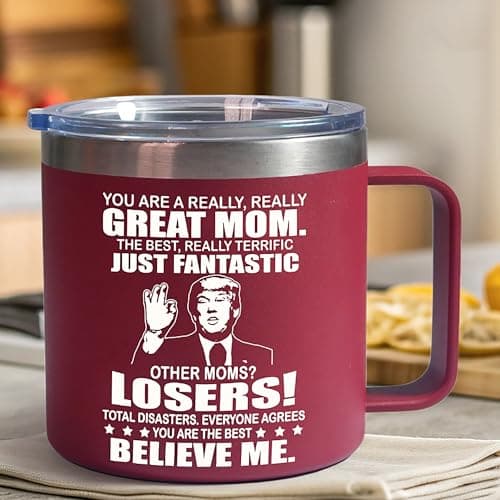 Gifts for Mom from Daughter, Son - Mothers Day Gifts for Mom, Wife, Women - Moms Birthday Gift Ideas, Cool Birthday gifts for Moms, Mothers - Best mom Mug, 14 Oz Stainless Steel moms Coffee Mug