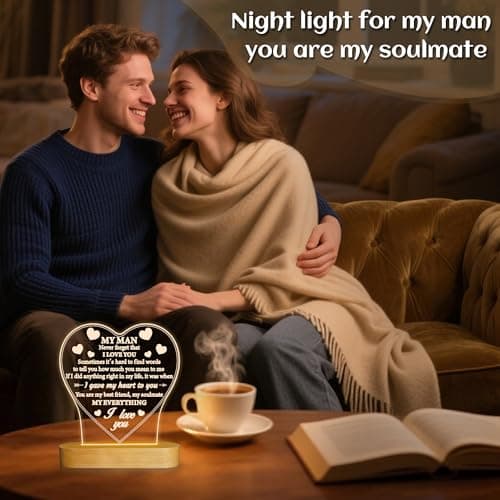 Gifts for Him, I Love U to My Husband's Gifts with Warm Light for Home Decor, Gifts for Birthday, Xmas,Holidays, A Thankyou Gifts for Him Husband Boyfriend My Man
