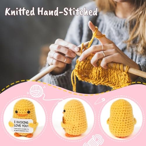 MBL Anniversary for Men Women Her - Funny Small Cute Crochet Duck Gifts for Women Men Wife Husband Girlfriend Boyfriend Fiance Couple Lover Him Birthday Wedding Christmas Stocking Stuffers Present