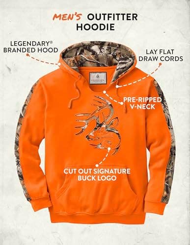 Legendary Whitetails Men's Camo Hoodie Pullover Sweatshirt Midweight V-Neck Design