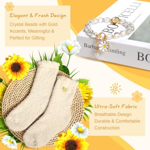 Birthday Gifts for Women, Gift Baskets for Women, Best Friend Friendship Gifts, Get Well Soon Inspirational Gift Set Box for Woman Her Teen Girl Sister Friendship w 18oz Daisy Cup